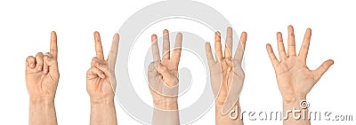 Counting hands (1 to 5) Stock Photo