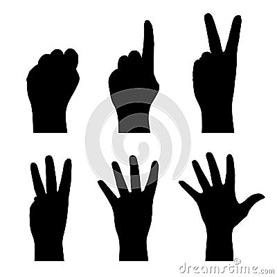 Counting hands (0 to 5) Stock Photo