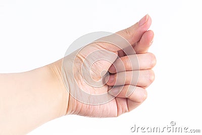 Counting hands on white background Stock Photo