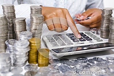 Counting money Stock Photo