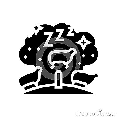 counting sheep sleep night glyph icon vector illustration Vector Illustration
