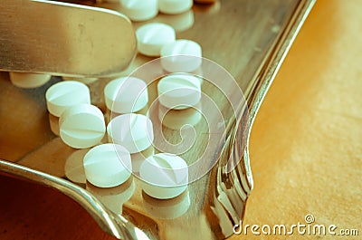 Counting tablets medicine Stock Photo