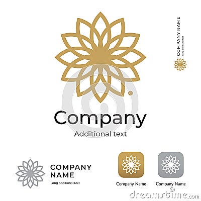 Countour Beauty Flower Logo Modern Identity Brand Commercial and App Icon Symbol Concept Set Template Stock Photo