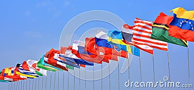 Countries flag in line Stock Photo