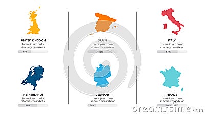 Countries map infographic. Global business marketing presentation. World transportation data. Economic statistic Vector Illustration