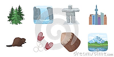 Country Canada icons in set collection for design. Vector Illustration