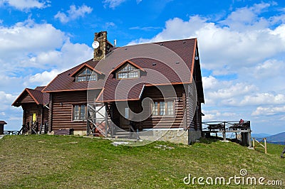 Country cottage in Carpathians mountains Editorial Stock Photo