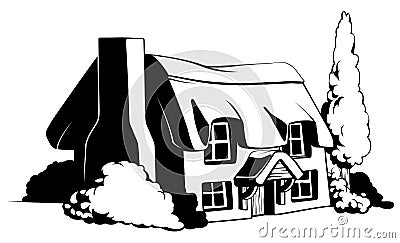 Country cottage Vector Illustration