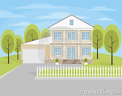 The country cottage Vector Illustration