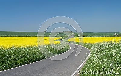 Country cross-roads Stock Photo