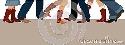 Country dancing banner Vector Illustration