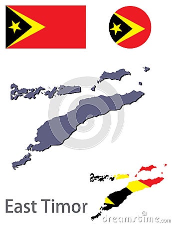 Country East Timor silhouette and flag vector Vector Illustration