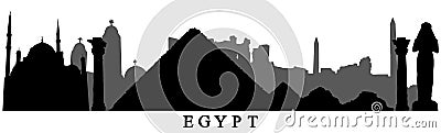 Country Egypt, silhouettes of buildings of Egypt. Vector illustration Vector Illustration