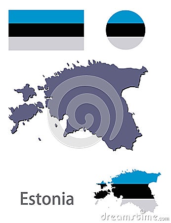 Country Estonia silhouette and flag vector Vector Illustration