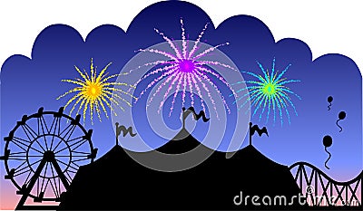 Country Fair Fireworks/eps Vector Illustration