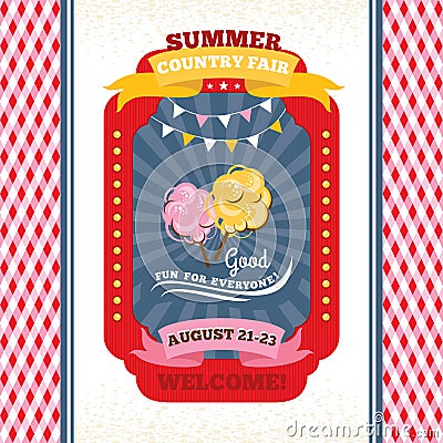 Country fair vintage invitation card Vector Illustration