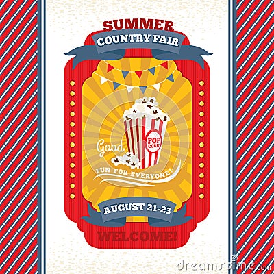 Country fair vintage invitation card Vector Illustration