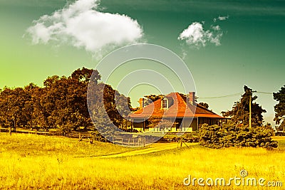 Country farm house Stock Photo