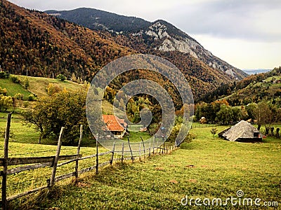 Country field in Magura village, Brasov county Stock Photo