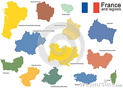 country France and regions Vector Illustration