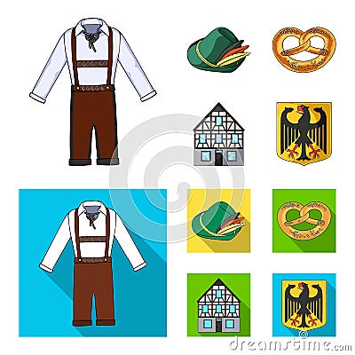 Country Germany cartoon,flat icons in set collection for design. Germany and landmark vector symbol stock web Vector Illustration