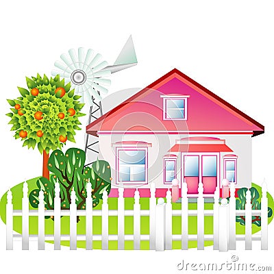 Country house Vector Illustration