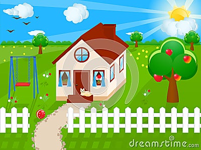Country House Vector Illustration