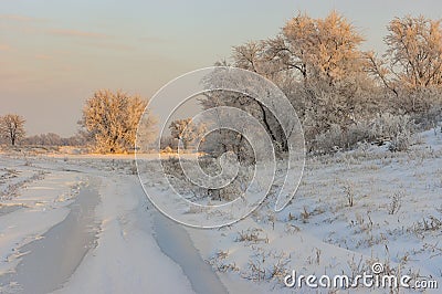 Country landscape with earth road Stock Photo