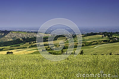 Country landscape near Meldola and Predappio, Emilia-Romagna Stock Photo