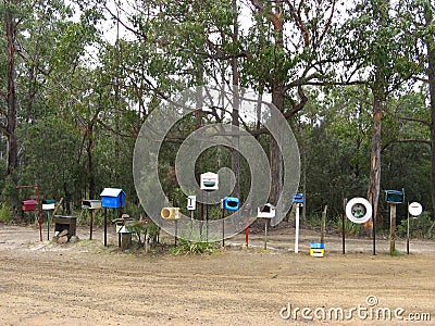 Country letterboxes. Stock Photo