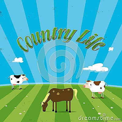 Country Life Vector Illustration