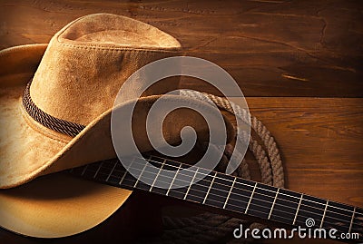 Country music background with guitar Stock Photo