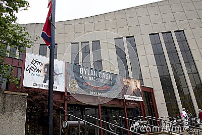 The Country Music Hall of Fame in Nashville Tennessee USA shaped like a flying Piano Keyboard Editorial Stock Photo