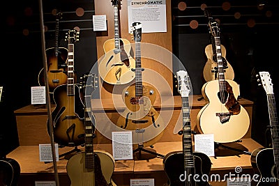 The Country Music Hall of Fame in Nashville Tennessee USA shaped like a flying Piano Keyboard Editorial Stock Photo