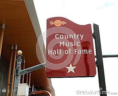 The Country Music Hall of Fame Sign, Nashville Tennessee Editorial Stock Photo