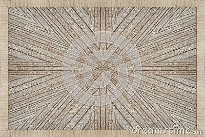 Natural light brown mende wooden table, centered grain pattern with rectangular frame Stock Photo