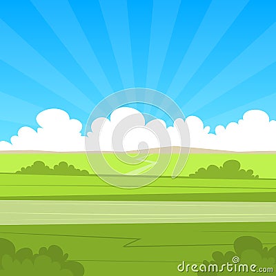 Country Road Vector Illustration