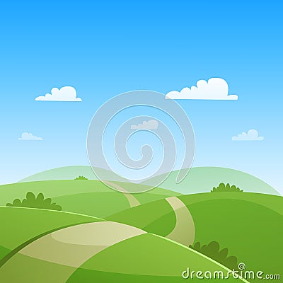 Country Road Vector Illustration
