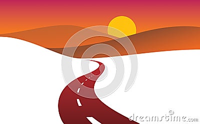 Country road curved highway vector perfect design illustration. Vector Illustration