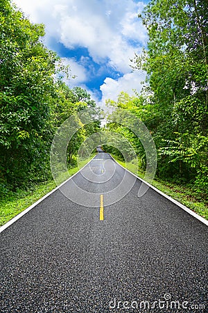 Country road between district to the city with motion blur, Journey way of traveler to the nature, Road in the mountain Stock Photo