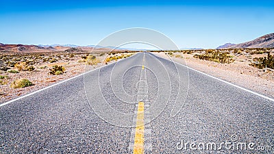 Lonely desert highway Stock Photo