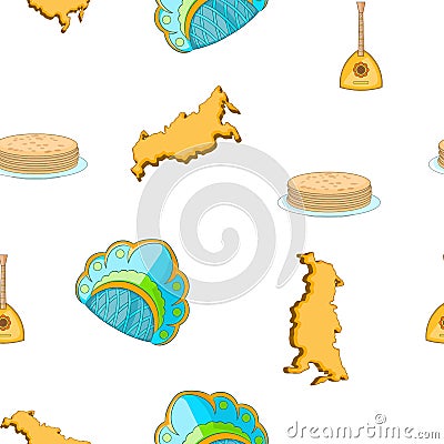 Country Russia pattern, cartoon style Vector Illustration