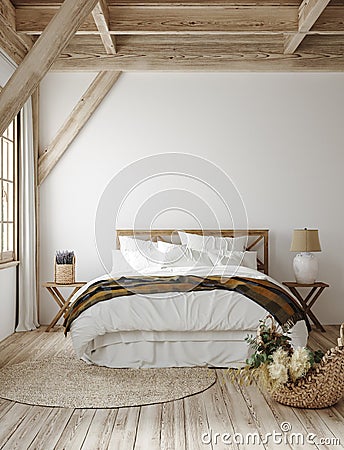 Country style bedroom interior background Stock Photo