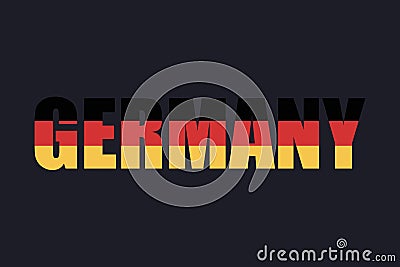 Germany name text lettering with flag illustration Vector Illustration
