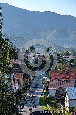 country village rooftops in Slovakia Editorial Stock Photo