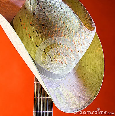 Country Western Hat On Orange Stock Photo