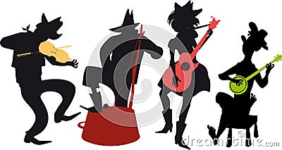 Country western jug band Vector Illustration