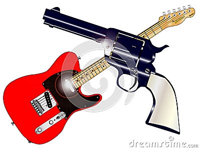 Country and Western Music Icons Vector Illustration