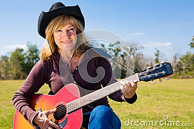 Country Western Musician Stock Photo