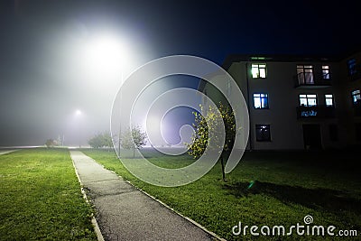 Countryside with fog Stock Photo